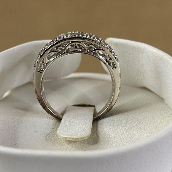 Victoria Wieck 1.33ct Tanzanite & White Zircon Ring Sterling Silver Sz 9 EUC